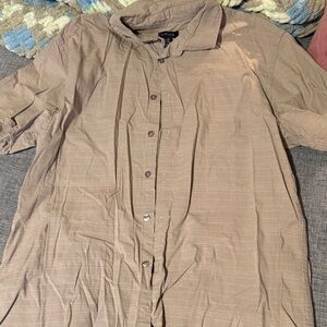 Van Heusen Casual Brown Button Down Shirt